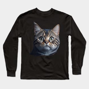 Grey Tabby Cat Long Sleeve T-Shirt